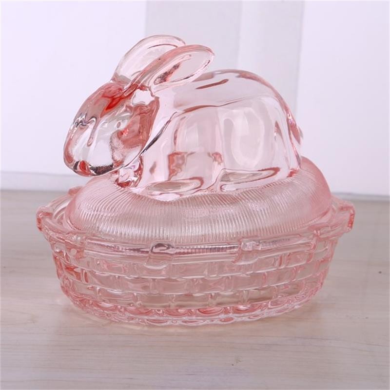 rabbit shape glass candle jar