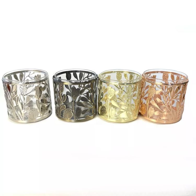 Popular custom metal sleeve for candle holder glass candle jar