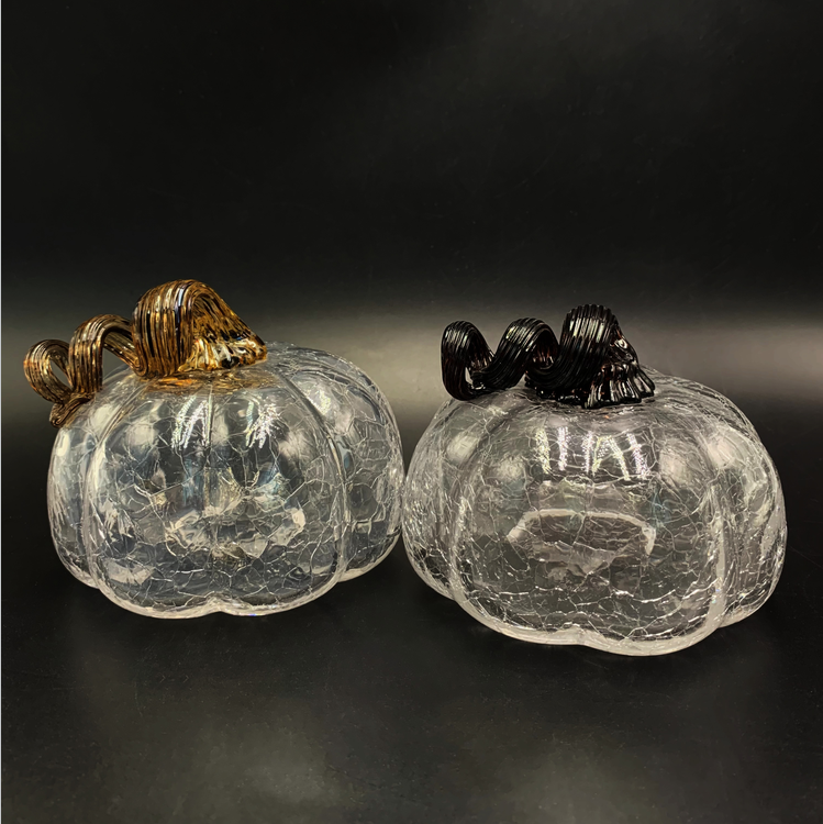 Hand Made Pumpkin Glass Candle Holder