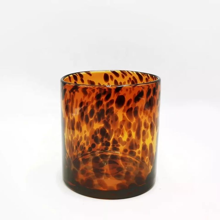 Leopard Pattern Glass Votive Candle Holder