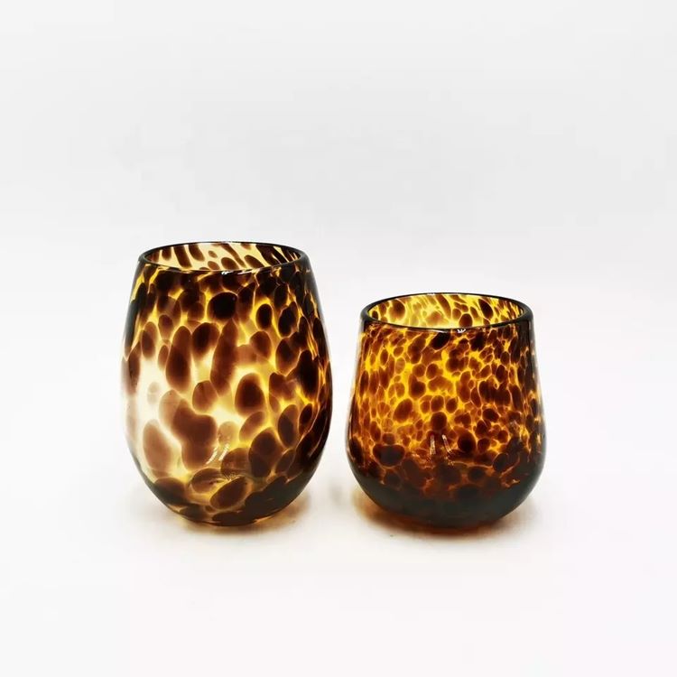 Manual Processes Decorative Leopard Candle Votive Container Unique Candle Vessel Jar Wholesale Wine Glasses