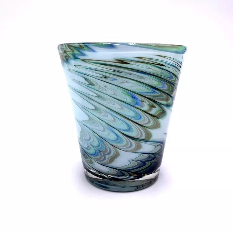 Unique swirl glass candle cup and water glass tumbler