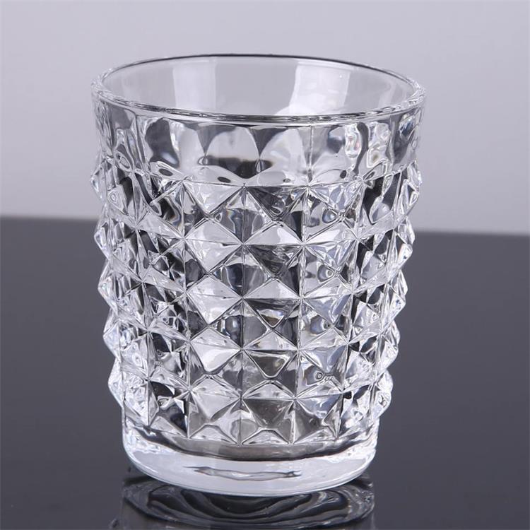 Crystal Clear Diamond Glass Candle Jar