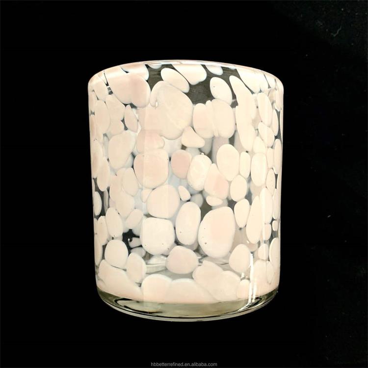 Sakura pink white candle making crystal glass candy jar with lid wax container