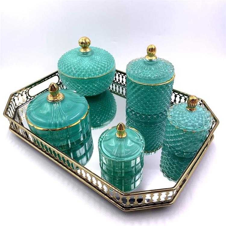 Hot Selling Luxury Glass Jars For Candle Making With Tray