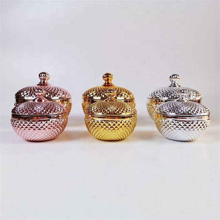 Electroplated Glass Candle Jar