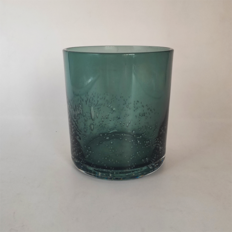 Glass candle jar candle holders with bubble for candle making home decoration