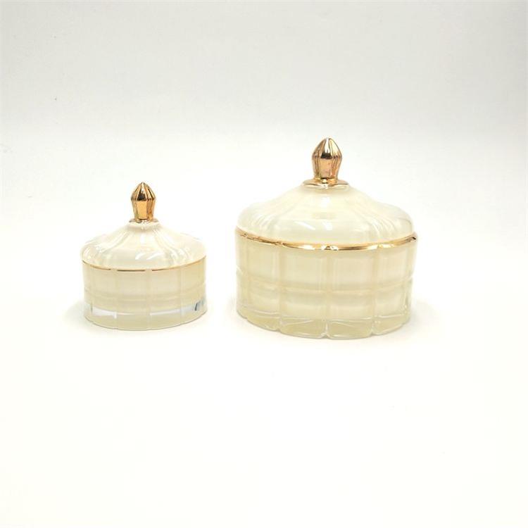 Hand made luxury glass candle jars scented candle holder with lid cans for wedding or indoor decor