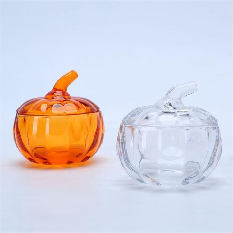 Pumpkin Glass Candle Jar for Halloween