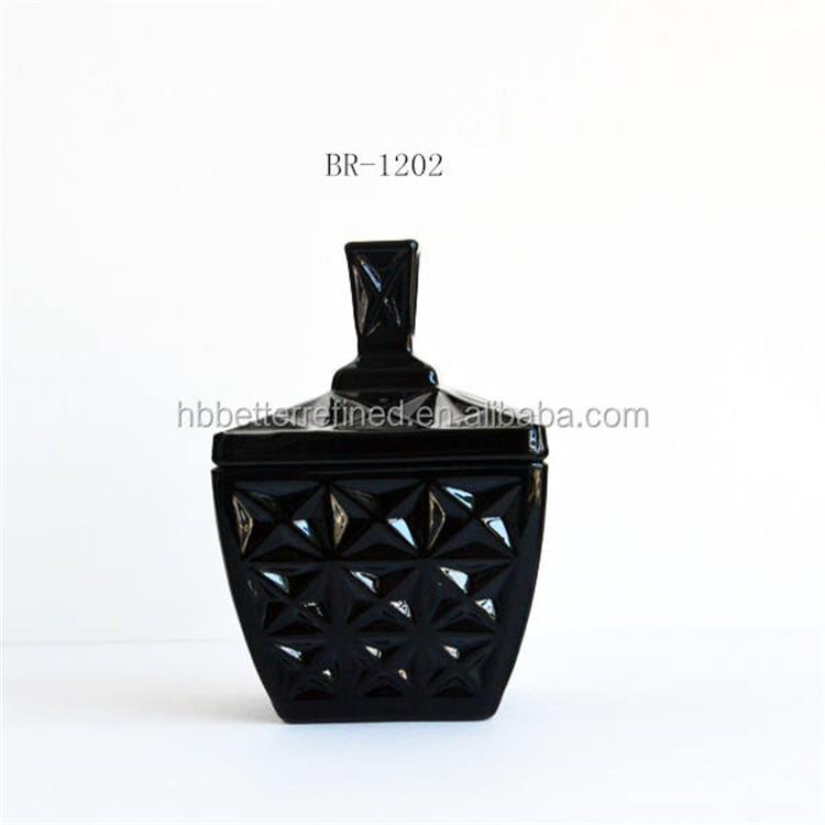 Square Black Candle Jars