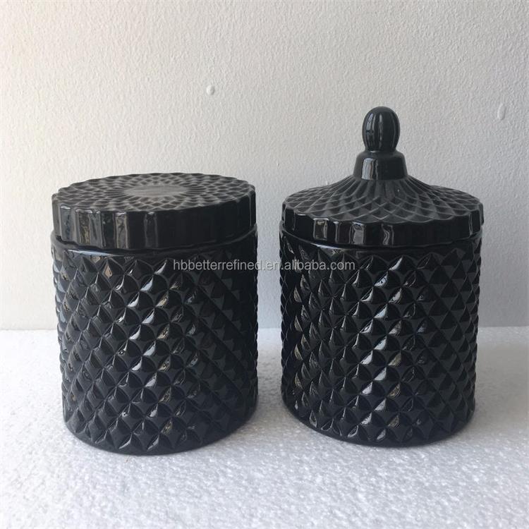 Unique Decorative Diamond Black Candle Jars